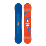 Arbor Relapse Camber Snowboard 2025 - A blue snowboard with a white logo on top and a red stripe at the bottom.