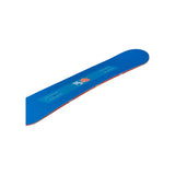 Arbor Relapse Camber Snowboard 2025 - A blue snowboard with a red stripe down the middle and white lettering.