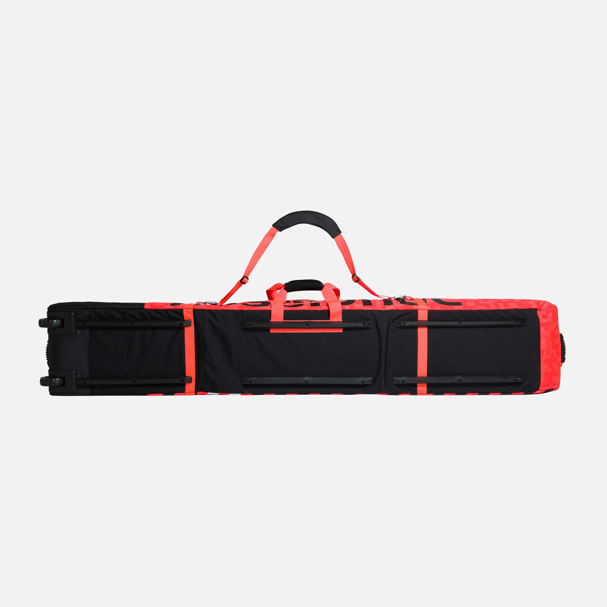 Rossignol Hero Ski 2/3 Pair Ski Bag 2023 - A black ski bag with red trim and straps, featuring a zippered opening on top.