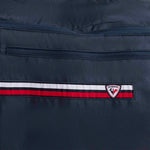 Rossignol Strato Extend 2 Pair Ski Bag with Wheels - The bag is dark gray with a red zipper and black wheels.