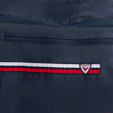 Rossignol Strato Extend 2 Pair Ski Bag with Wheels - The bag is dark gray with a red zipper and black wheels.