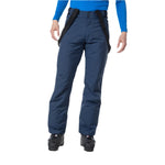 Rossignol Men's Insulated Ski Pant - A pair of dark blue ski pants with a black strap on the left side and two buttons at the top.