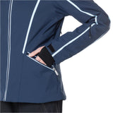 Rossignol Women's Flat Insulated Jacket - A dark blue jacket with white stripes on the side and a zipper down the front.
