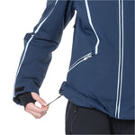 Rossignol Women's Flat Insulated Jacket - A navy blue jacket with white stripes down the arms and a silver zipper on the chest.