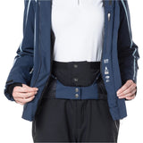Rossignol Women's Flat Insulated Jacket - A navy blue jacket with a white stripe on the left sleeve and a zipper closure.