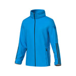 Rossignol Men's Strawpile Insulated Jacket 2025 - A bright blue jacket with a high collar and black zipper, featuring two zippered pockets on either side of the waist.