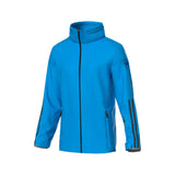 Rossignol Men's Strawpile Insulated Jacket 2025 - A bright blue jacket with a high collar and black zipper, featuring two zippered pockets on either side of the waist.