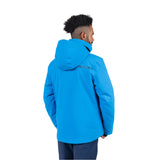 Rossignol Men's Strawpile Insulated Jacket 2025 - A bright blue jacket with a hood, featuring black lettering on the back and sleeve.