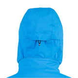 Rossignol Men's Strawpile Insulated Jacket - A bright blue jacket with a hood, featuring a black zipper and two zippered pockets on the front.