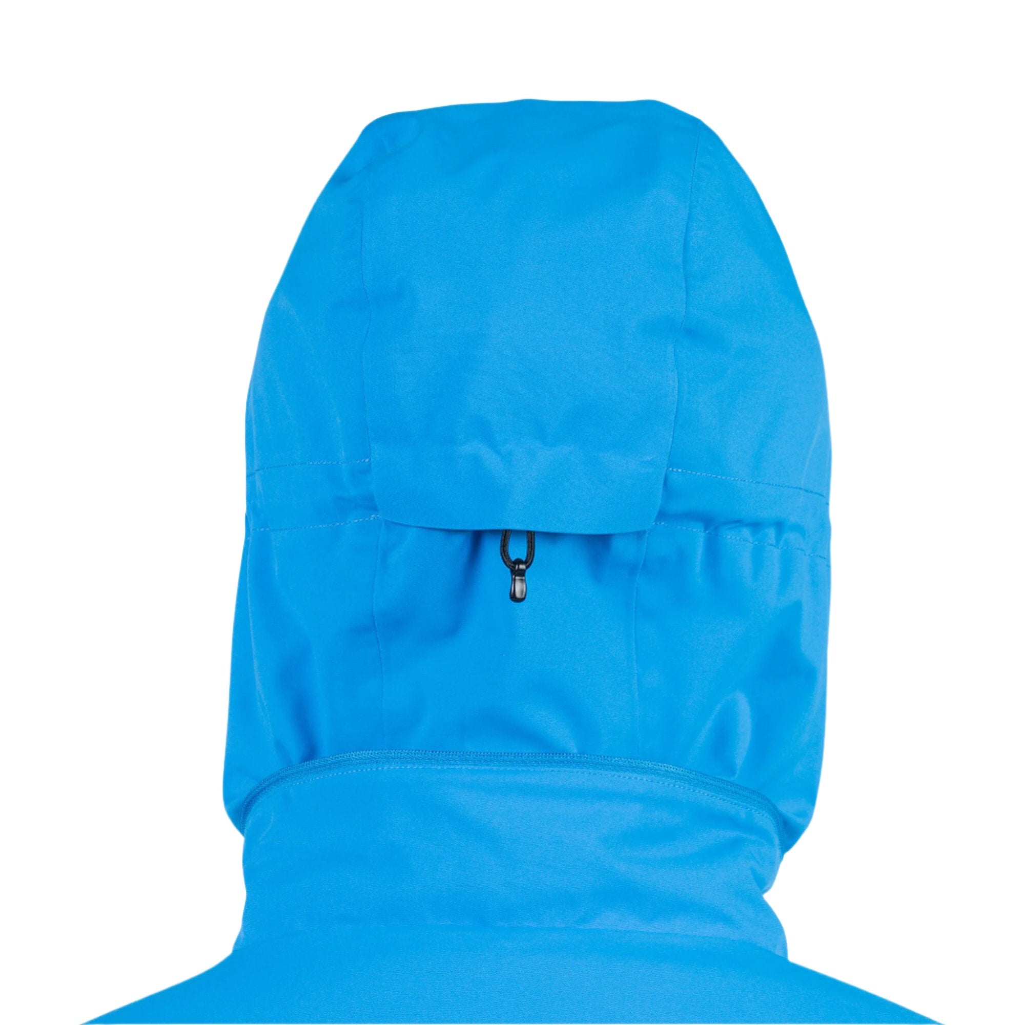 Rossignol Men's Strawpile Insulated Jacket - A bright blue jacket with a hood, featuring a black zipper and two zippered pockets on the front.