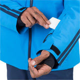 Rossignol Men's Strawpile Insulated Jacket - A bright blue jacket with a black zipper and two black stripes on each sleeve.