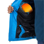 Rossignol Men's Strawpile Insulated Jacket - A blue ski jacket with a black zipper and two zippered pockets on the front.