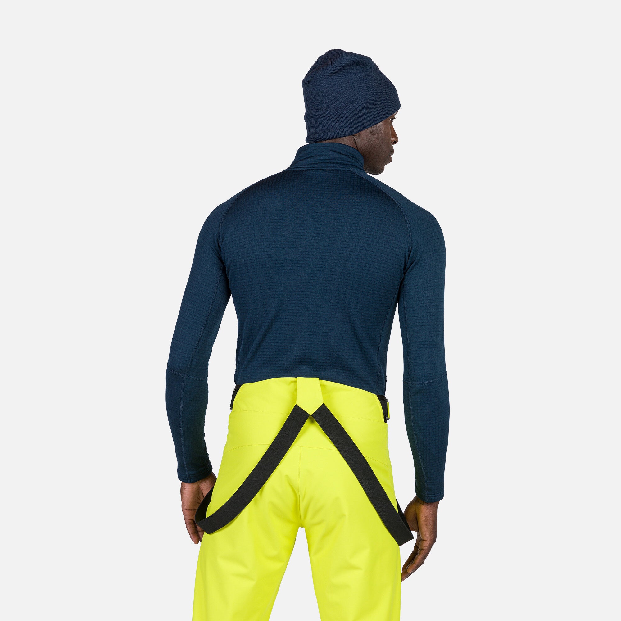 Rossignol Men's Blackside 1/2 Zip Fleece Top - A black fleece top with a zippered front and thumbholes.