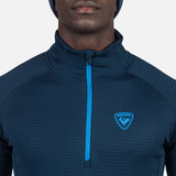 Rossignol Men's Blackside 1/2 Zip Fleece Top - A black fleece top with a zip running down the front and a small logo on the left chest.