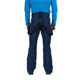 Rossignol Men's Blackside Insulated Pant 2025 - A pair of black insulated ski pants with a zippered pocket on the thigh and a logo patch near the left knee.