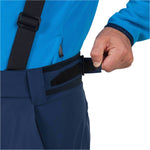 Rossignol Men's Blackside Insulated Pant - A pair of black insulated ski pants with a zippered pocket on the side.