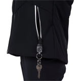 Rossignol Women's Blackside Puffy Jacket - A black puffy jacket with a zipper and two zippered pockets on the front.