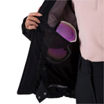 Rossignol Women's Blackside Puffy Jacket - A black puffer jacket with a zippered front and two pockets on either side.