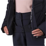 Rossignol Women's Blackside Puffy Jacket - A black puffer jacket with a zippered front and two pockets on either side.