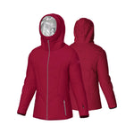 Rossignol Women's Blackside Puffy Jacket - A black puffer jacket with a hood, featuring a zipper down the front and two zippered pockets on either side.
