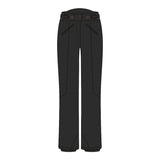 Rossignol Women's Blackside Insulated Pant 2025 - A pair of black ski pants with a subtle pattern on the side and two zippered pockets at the back.