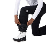 Rossignol Women's Blackside Insulated Pant 2025 - A pair of black insulated ski pants with a white logo on the left thigh.