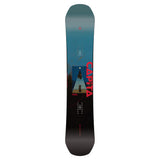 CAPITA Defenders Of Awesome Snowboard 2025 - A blue snowboard with a white logo and red lettering on top of a brown background.