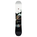 CAPiTA Women's Birds of a Feather Snowboard 2025 - A black snowboard with white feathers and a woman's face on it.