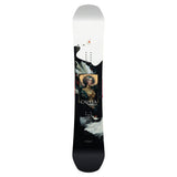 CAPiTA Women's Birds of a Feather Snowboard 2025 - A white snowboard with a black and gold graphic featuring birds on a branch.