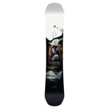 CAPiTA Women's Birds of a Feather Snowboard 2025 - A white snowboard with a black and red floral design, featuring a woman's face in the center.