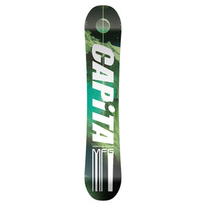 CAPiTA Outerspace Living Snowboard 2025- black/green/white angle 2