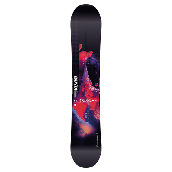 CAPiTA Outerspace Living Snowboard 2025- black/red/purple angle 1
