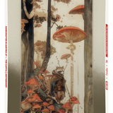 CAPiTA Women's Paradise Snowboard 2026 - A snowboard with a white base and red accents, featuring a forest scene on its top side.