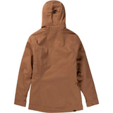 Roxy Women's Billie Insulated Jacket 2025 - A tan-colored jacket with a hood, featuring a black zipper and two zippered pockets on either side.