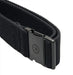 Side view of the black belt, highlighting the buckle in a latched position, showing the ARCADE logo.