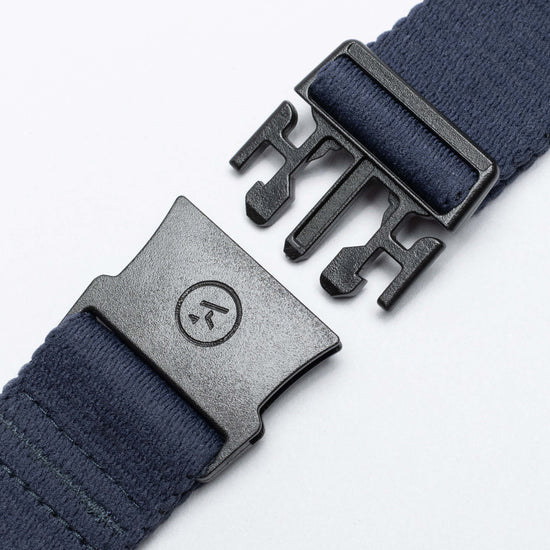 Arcade Ranger Youth Belt 2024 - A dark gray belt with a metal buckle featuring an "A" logo in the center.