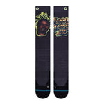 Raw Sb Sock 2022 - A pair of black socks with a yellow logo featuring the letters "SB" in bold, blocky font.