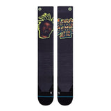 Raw Sb Sock 2022 - A pair of black socks with a yellow logo featuring the letters "SB" in bold, blocky font.