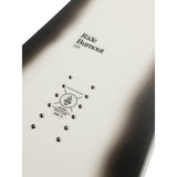 Ride Burnout Snowboard 2025 - White snowboard with black logo on top and bottom of board, featuring a circular design with "Burnout" written in bold font.