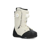 Ride Women's Hera Pro Snowboard Boot 2025 - A white snowboard boot with a black toe cap and laces, featuring a BOA closure system on the side.
