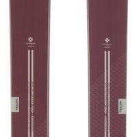 Elan Women's Ripstick 94 Skis 2023 - A pair of skis with a maroon-colored base and white lettering that reads "elan" on top.