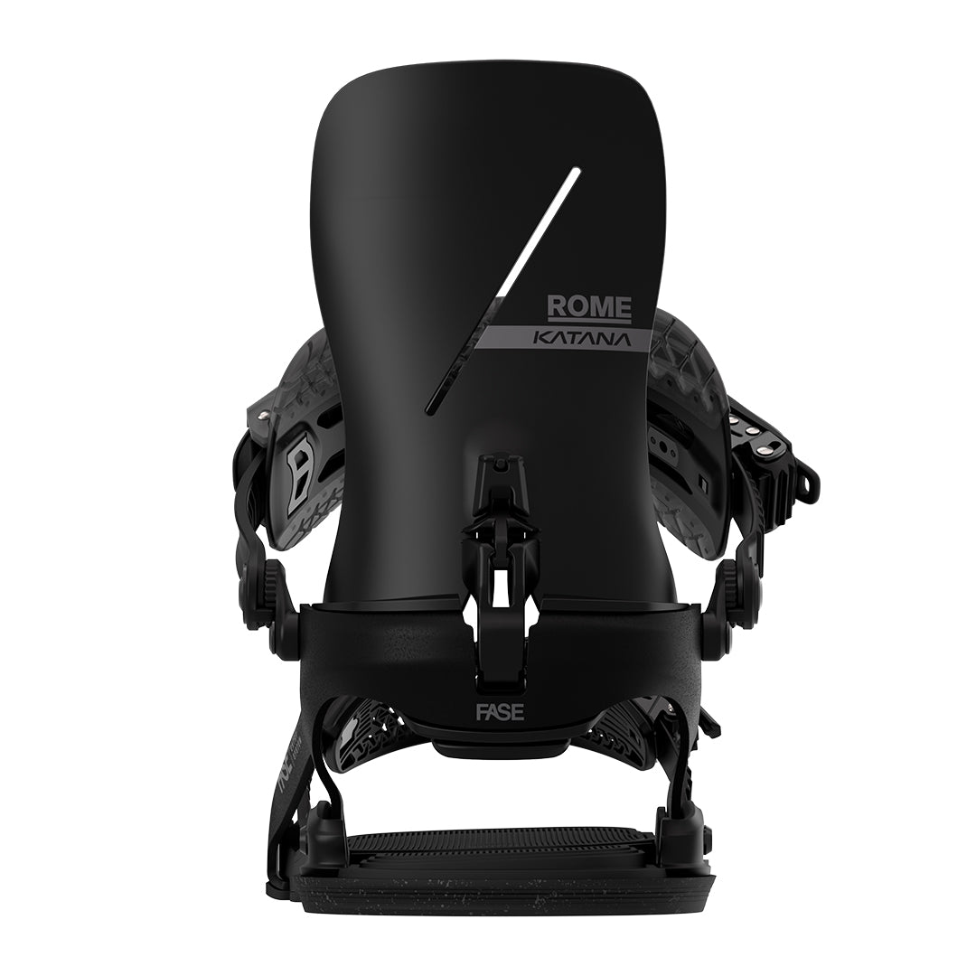 rome arsenal 17 snowboard bindings Katana AW Fase Black / S the foot gets more support on the inside and a surfy feel on the outside Katana AW Fase Snowboard Bindings
