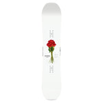 CAPiTA Spring Break Powder Twin Snowboard 2025 - A white snowboard with a bouquet of red roses printed on it.