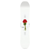 CAPiTA Spring Break Powder Twin Snowboard 2025 - A white snowboard with a bouquet of red roses printed on it.