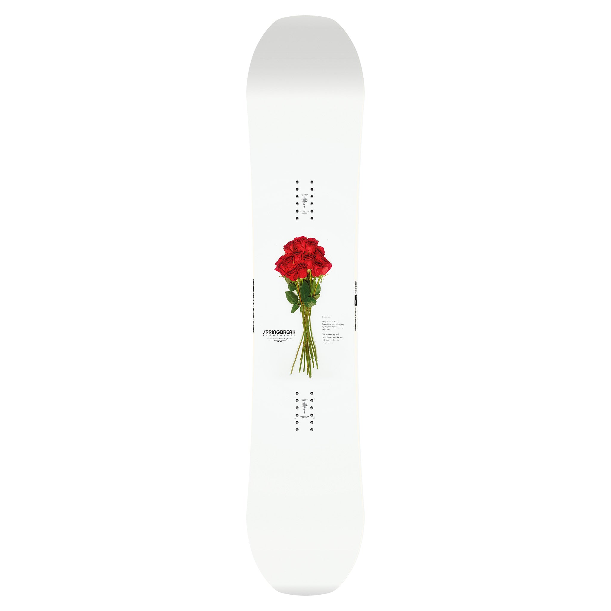 CAPiTA Spring Break Powder Twin Snowboard 2025- white/red angle 1