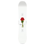 CAPiTA Spring Break Powder Twin Snowboard 2025 - A white snowboard with a bouquet of red roses printed on it.