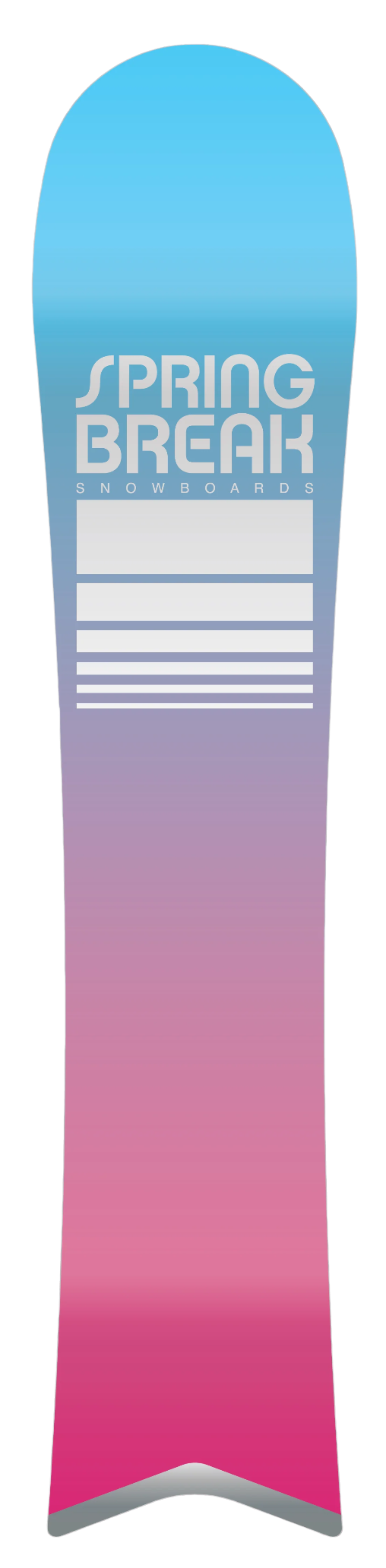 CAPiTA Spring Break Slush Slashers 2.0 Snowboard 2026 - A blue snowboard with a pink gradient at the bottom and silver hardware.