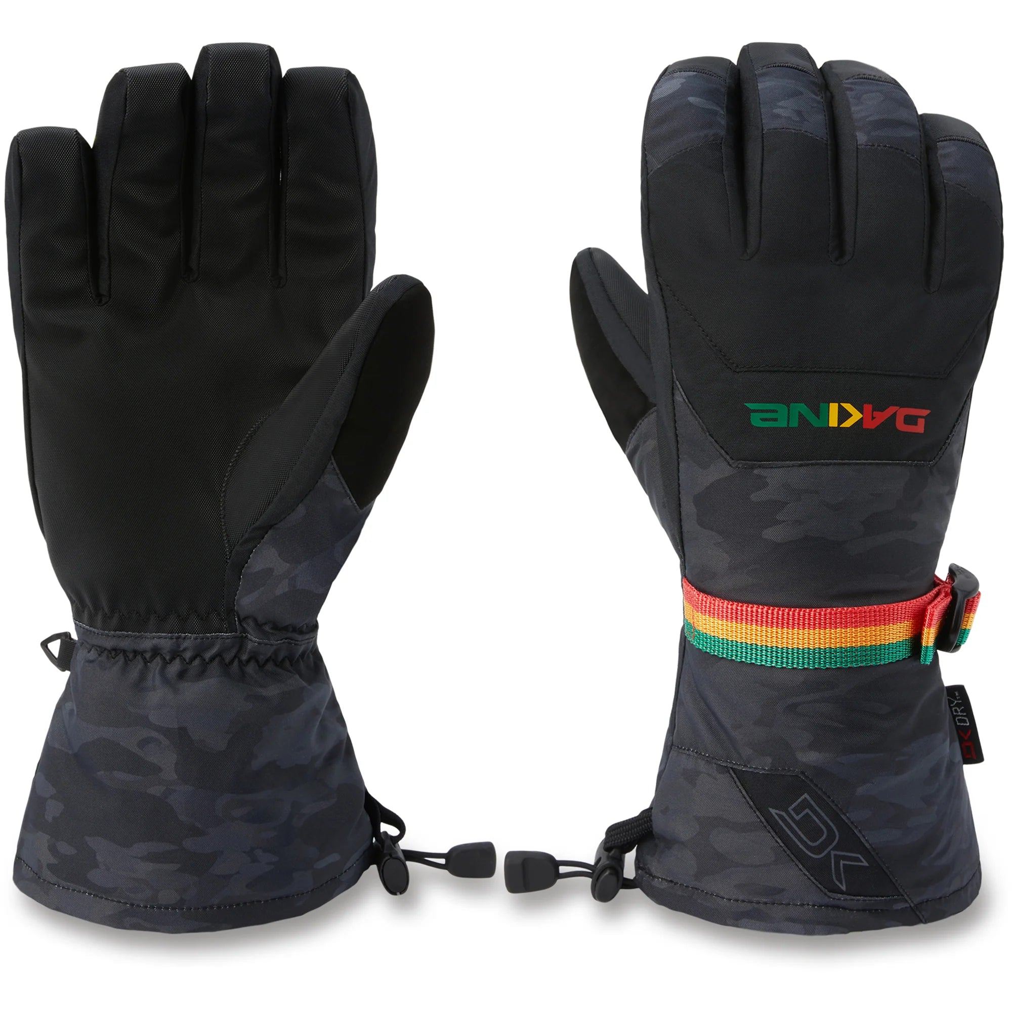 Dakine Scout Glove 2025 - A black glove with a camouflage pattern on the wrist and palm area.