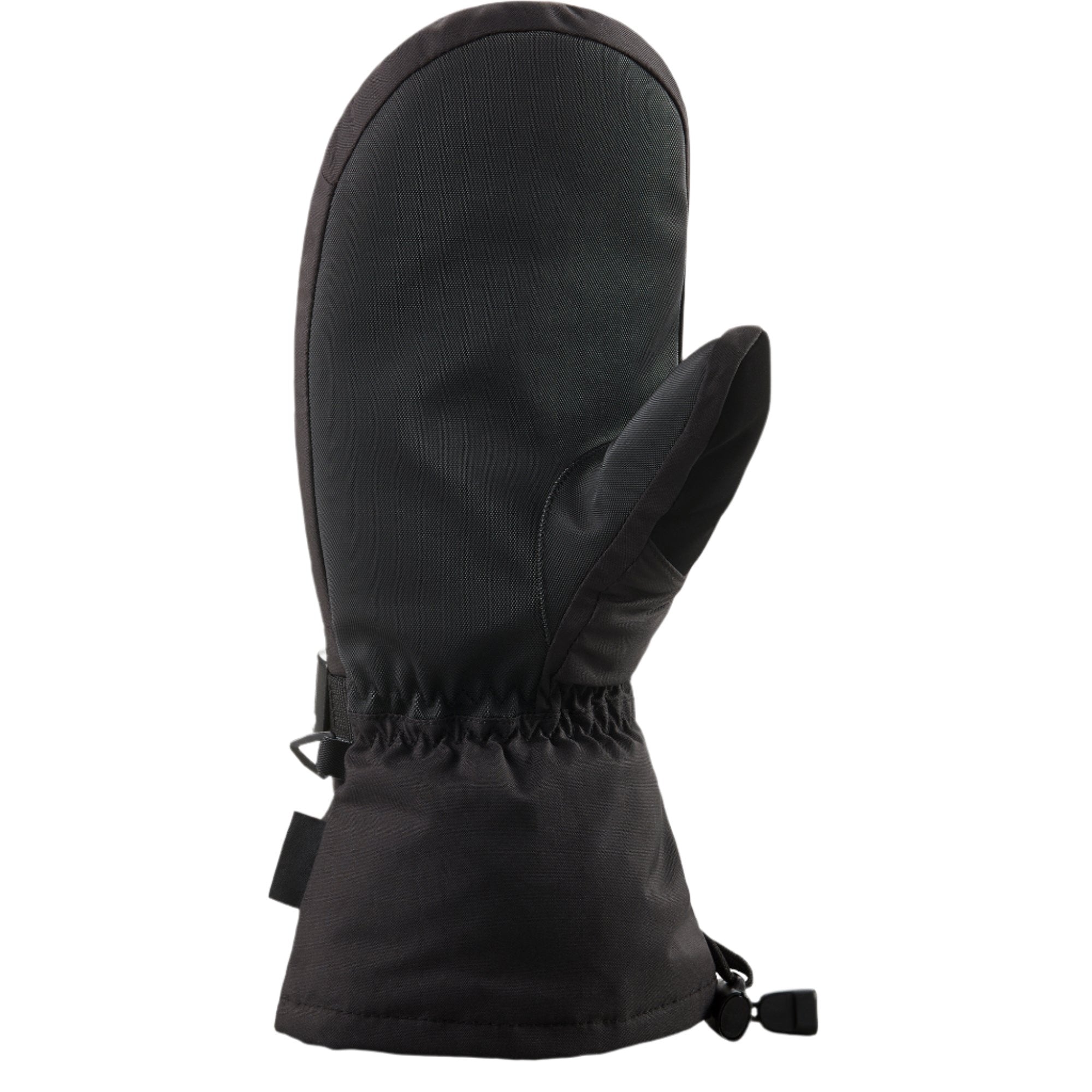 Dakine Scout Mitt 2025 - A black mitt with a textured fabric, featuring a strap on the wrist and a small logo near the cuff.
