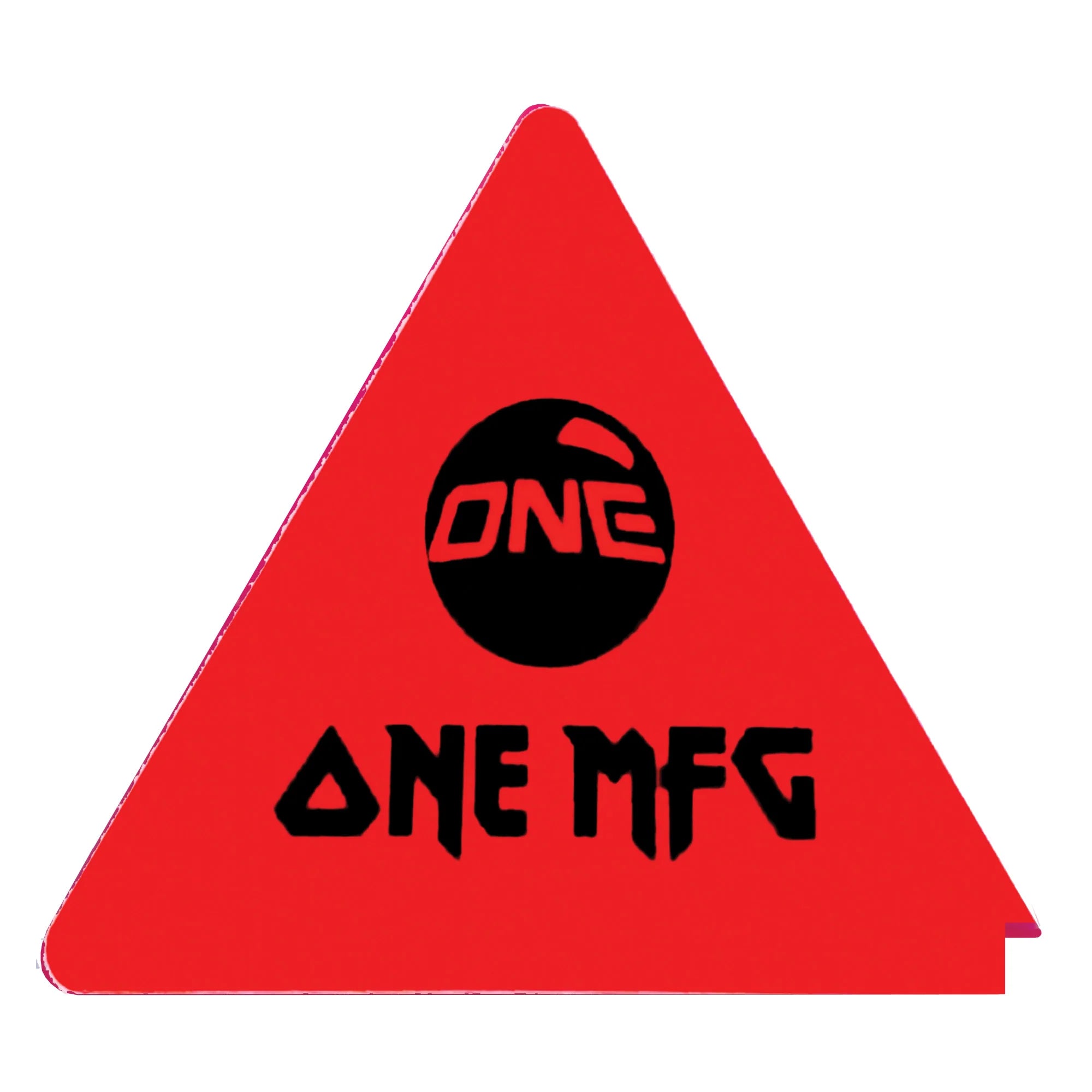 Oneball Maiden Triangle Scraper 2025 - A red triangle scraper with a black logo featuring the word "ONE" in stylized font, set against a white background.